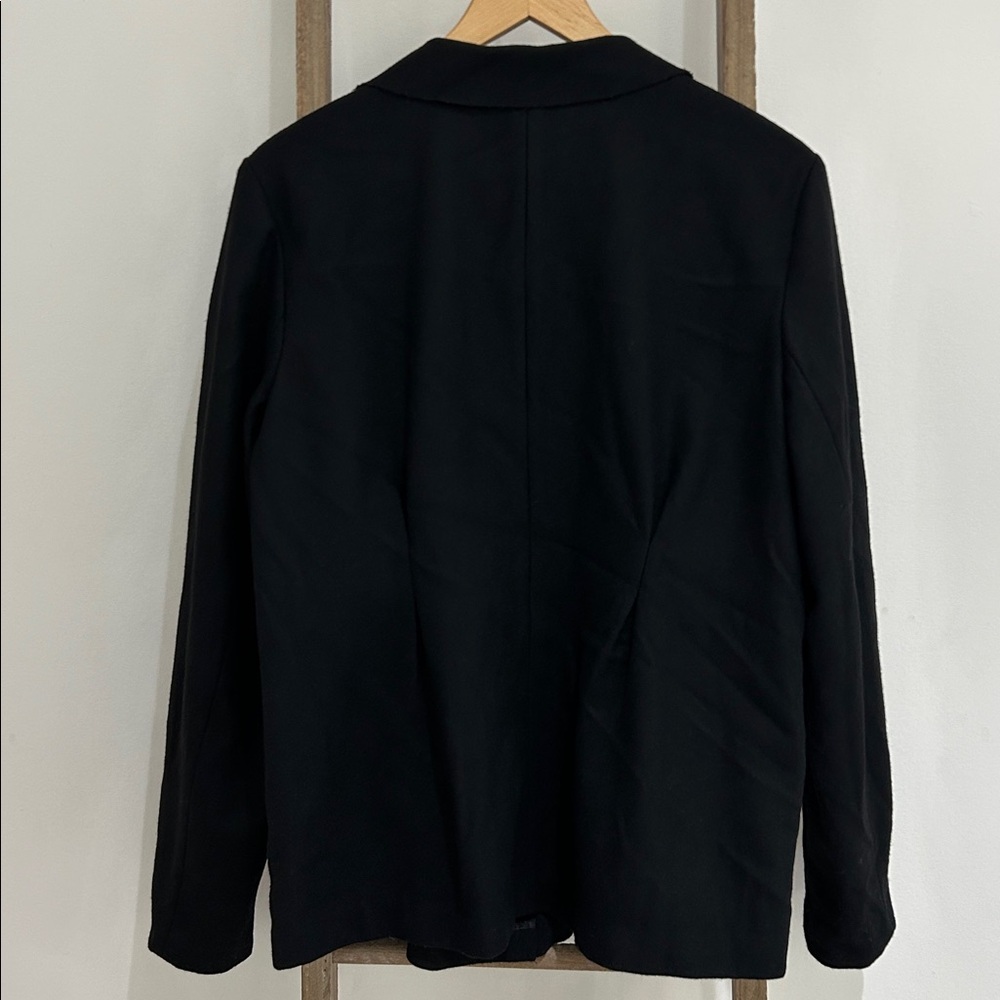 Industry Women's Black Ruffle Blazer Open Front One Hook Closure Pockets Size 10 - Picture 6 of 7